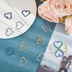 24Pcs 3 Colors 304 Stainless Steel Pendants&nbsp;STAS-DC0010-52
