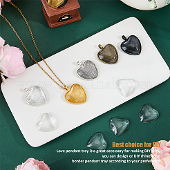 DIY Heart Blank Dome Alloy Pendant Making Kits&nbsp;DIY-FH0007-51