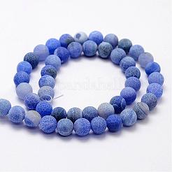 Frosted Natural Weathered Agate Beads Strands&nbsp;G-F367-6mm-01