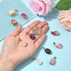 10Pcs Natural & Synthetic Mixed Gemstone Pendants&nbsp;G-YW0002-25