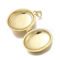 Brass Micro Pave Clear Cubic Zirconia Locket Pendants&nbsp;KK-D431-031B-G