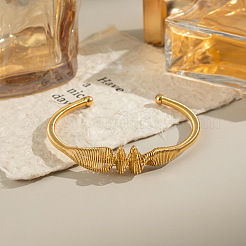 304 Stainless Steel Spiral Open Cuff Bangles for Women&nbsp;MC0249