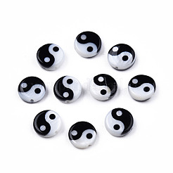 Natural Freshwater Shell Printed Beads&nbsp;SHEL-N026-207B-01