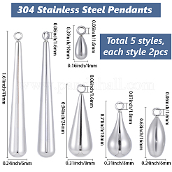 10Pcs 5 Styles 304 Stainless Steel Pendants&nbsp;STAS-SC0020-81