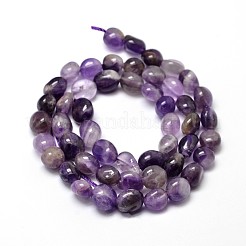 Natural Chevron Amethyst Smooth Nuggets Beads Strands&nbsp;G-J335-08