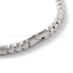 Non-Tarnish 304 Stainless Steel Grooved Hinged Bangles&nbsp;BJEW-P313-02P