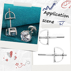 8Pcs 925 Sterling Silver Ear Nuts&nbsp;STER-BBC0007-46
