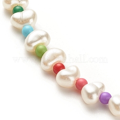 ABS Plastic Pearl Beaded Necklace with Acrylic Beads for Women&nbsp;NJEW-JN03881