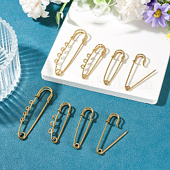 6 Styles 304 Stainless Steel Safety Pins Brooch Findings&nbsp;STAS-TA0006-12G