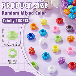 100Pcs Pearlized UV Plating Opaque Acrylic European Beads&nbsp;SACR-TA0001-77B
