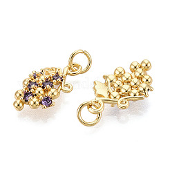 Brass Micro Pave Cubic Zirconia Pendants&nbsp;KK-N265-27G