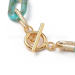 Acrylic & Aluminum Paperclip Chain Bracelets&nbsp;BJEW-SZ0001-002