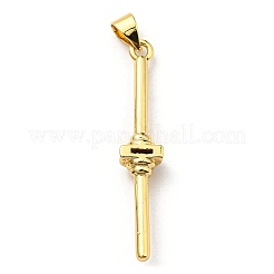 Brass with Cubic Zirconia Pendants&nbsp;KK-K341-31G-01