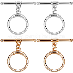 10Pcs 2 Colors Brass Toggle Clasps&nbsp;KK-BBC0021-22B