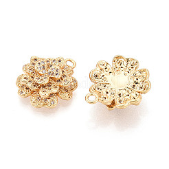 Brass Micro Pave Clear Cubic Zirconia Pendants&nbsp;KK-T077-33G