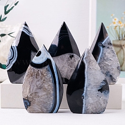 Natural Dyed & Heated Dyed & Heated Black Agate Sculpture Ornament&nbsp;PW-WG62403-01