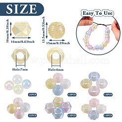 75Pcs 5 Styles Electroplate Acrylic European Beads&nbsp;OACR-TA0002-68