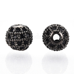 Rack Plating Brass Cubic Zirconia Beads&nbsp;ZIRC-S001-6mm-B04