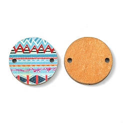 Bohemian Style Printed Basswood Link Connectors&nbsp;WOOD-X0004-23