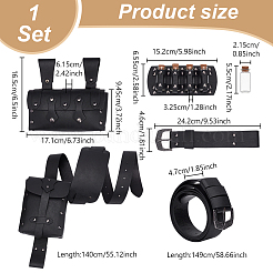PU Leather Medieval Double-bottle Belt Bag&nbsp;AJEW-WH0816-501B