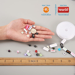 DIY Alphabet Themed Stretch Bracelet Making Kits&nbsp;DIY-PJ0001-08