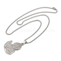 201 Stainless Steel Saint Jude Pendant Necklaces for Men Women&nbsp;LS-NJEW-K283-16P