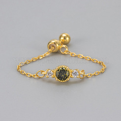 Adjustable Brass Micro Pave Cubic Zirconia Finger Rings&nbsp;WG86157-01