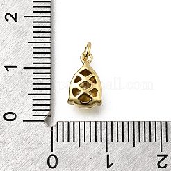 Teardrop Brass with Glass Charms&nbsp;KK-G525-09G