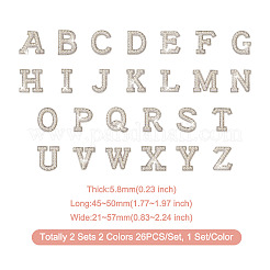 2 Sets 2 Colors Letter A-Z Imitation Pearl Cloth Patches&nbsp;PATC-TA0001-01