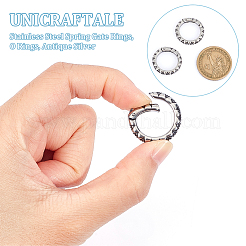 2Pcs 304 Stainless Steel Spring Gate Rings&nbsp;STAS-UN0048-37