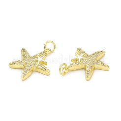 Rack Plating Brass Micro Pave Clear Cubic Zirconia Pendants&nbsp;KK-C011-09G