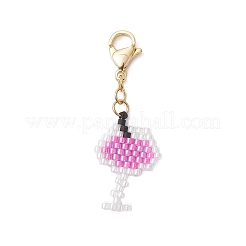 6Pcs 6 Styles Handmade Glass Seed Beaded Pendant Decorations&nbsp;HJEW-MZ00356