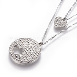304 Stainless Steel Tiered Necklaces&nbsp;NJEW-E141-22