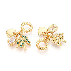 Brass Micro Pave Cubic Zirconia European Dangle Charms&nbsp;KK-N271-12G