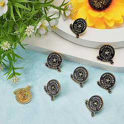 12Pcs 12 Styles Golden Tone Alloy Outstanding Employee of The Month Enamel Pins&nbsp;JEWB-CP0001-47