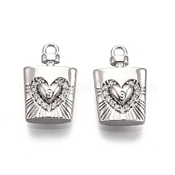 Brass Micro Pave Clear Cubic Zirconia Pendants&nbsp;KK-G436-26P