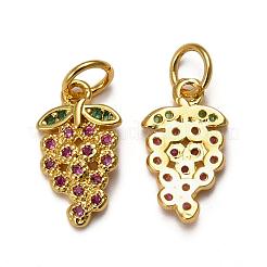 Autumn Theme Brass Micro Pave Cubic Zirconia Charms&nbsp;ZIRC-L093-22G