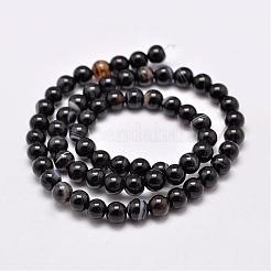 Natural Black Agate Bead Strands&nbsp;G-G962-4mm-12