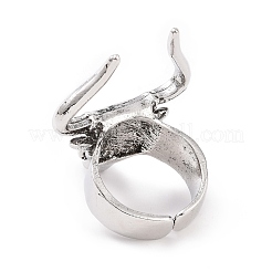 Cattle Head Wide Band Rings for Men&nbsp;RJEW-F126-10AS