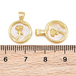 Brass with White Shell Pendants&nbsp;CU-CBA9482-04G-04