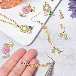 8Pcs 4 Styles Brass Micro Pave Cubic Zirconia Pendants&nbsp;KK-SZ0008-37