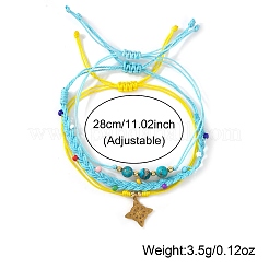 Summer Beach Style Adjustable Synthetic Green Turquoise Imperial Stone Beaded Bracelet Set&nbsp;UQ9789-2