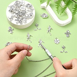35Pcs 5 Styles Tibetan Style Zinc Alloy Pendants&nbsp;TIBEP-YW0001-95