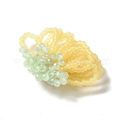 Glass Beads Braided Flower Cabochons&nbsp;GLAA-F120-01B