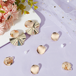 10Pcs Brass Twist Flat Round Clip-on Earring Findings&nbsp;KK-BBC0010-21G