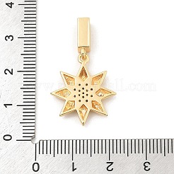 Rack Plating Leaf Brass With Rhinestone Pendants&nbsp;KK-S407-04G