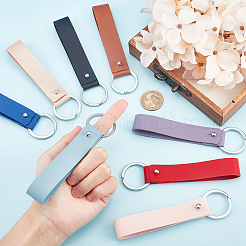 8Pcs 8 Colors PU Leather Keychains&nbsp;KEYC-NB0001-24