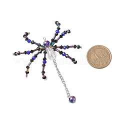 Halloween Theme Spider Glass Pendants&nbsp;PALLOY-JF02882-02