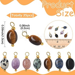 35Pcs 7 Style Natural Mixed Stone Pendants&nbsp;PALLOY-YW00142