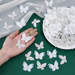 40Pcs 2 Styles Polyester Lace Butterfly Ornament Accessories&nbsp;FIND-NB0007-12